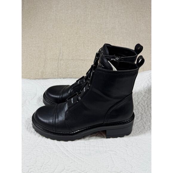 DKNY Women Black 11 Barrett Side Zip Goth Chunky Platform Y2K Combat Boot